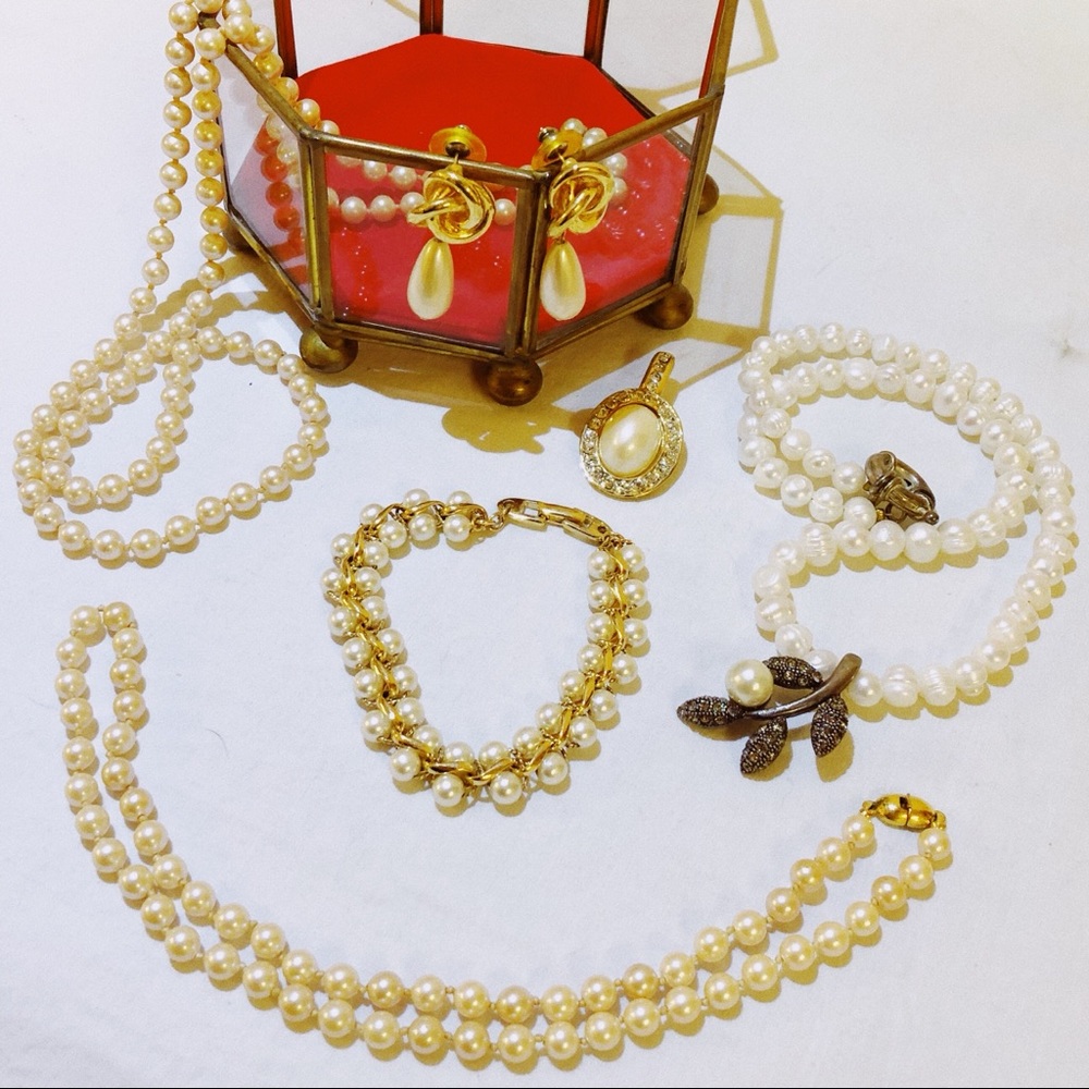 SOLD!!!!gold and pearl MONET and other jewelry lot